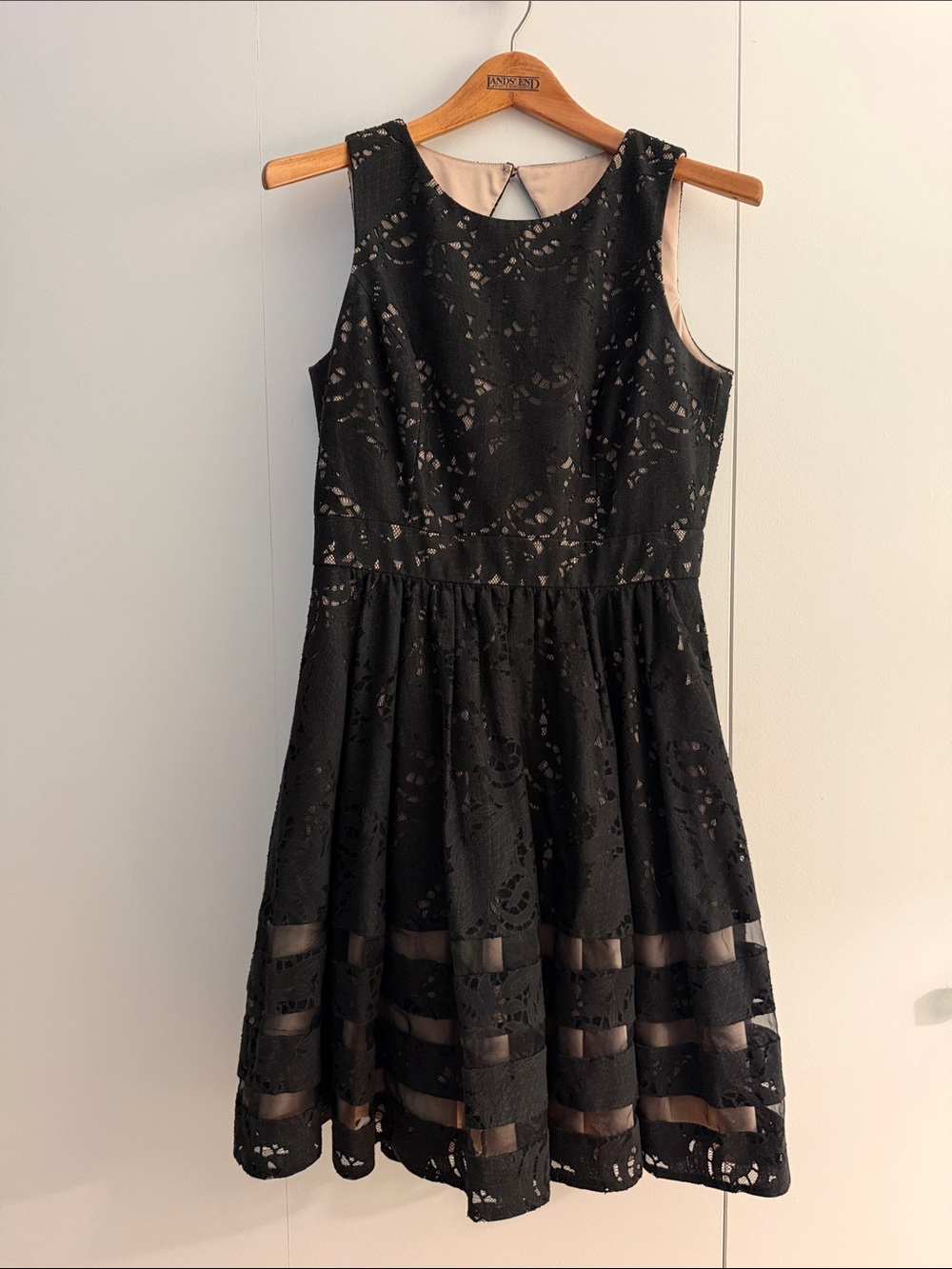Eliza J Black Lace Sleeveless Mini Dress with Cream Lining